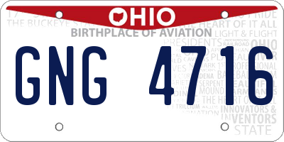 OH license plate GNG4716
