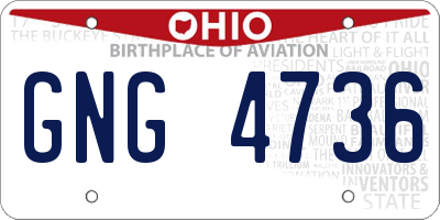 OH license plate GNG4736