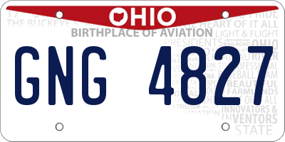 OH license plate GNG4827