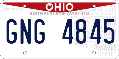 OH license plate GNG4845
