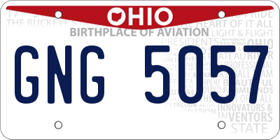 OH license plate GNG5057
