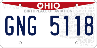 OH license plate GNG5118