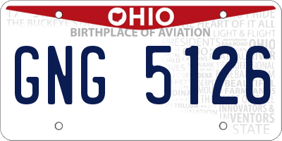 OH license plate GNG5126