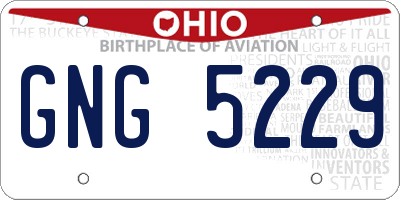OH license plate GNG5229
