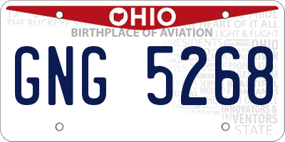 OH license plate GNG5268