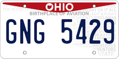 OH license plate GNG5429