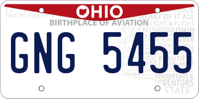 OH license plate GNG5455