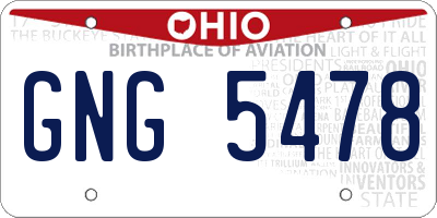 OH license plate GNG5478