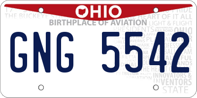 OH license plate GNG5542