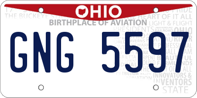 OH license plate GNG5597