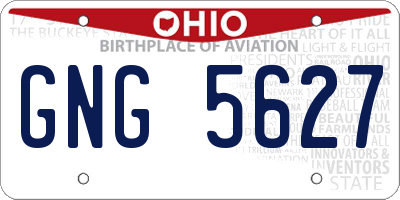 OH license plate GNG5627
