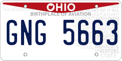 OH license plate GNG5663