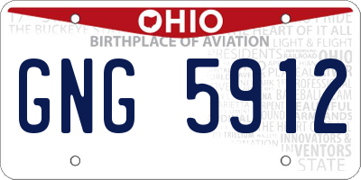 OH license plate GNG5912