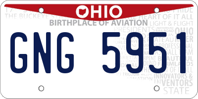 OH license plate GNG5951
