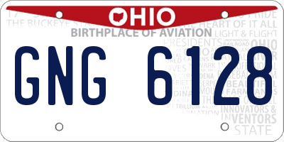 OH license plate GNG6128