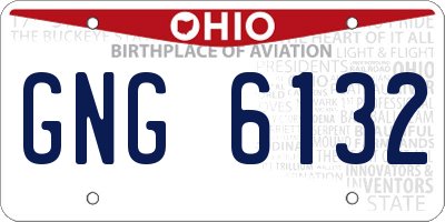 OH license plate GNG6132