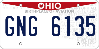 OH license plate GNG6135