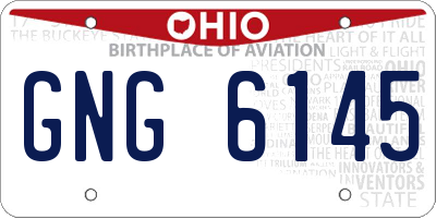 OH license plate GNG6145