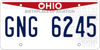 OH license plate GNG6245