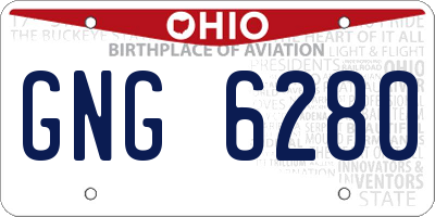 OH license plate GNG6280