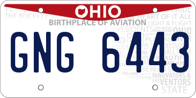 OH license plate GNG6443