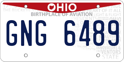OH license plate GNG6489
