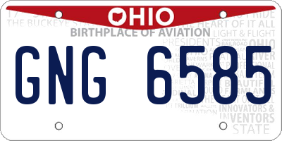 OH license plate GNG6585