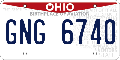 OH license plate GNG6740