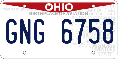 OH license plate GNG6758