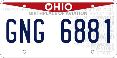 OH license plate GNG6881