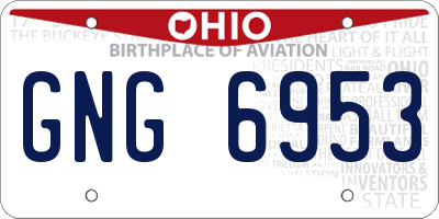 OH license plate GNG6953