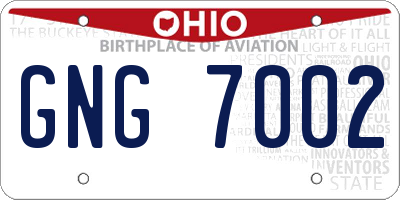 OH license plate GNG7002