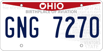 OH license plate GNG7270