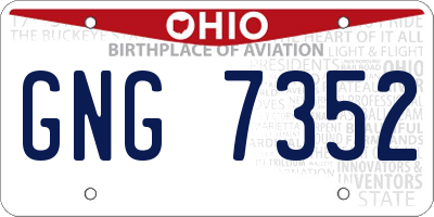 OH license plate GNG7352