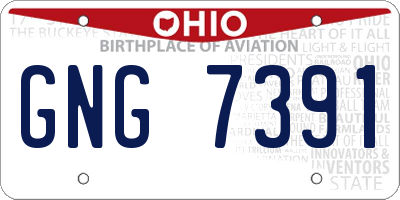 OH license plate GNG7391