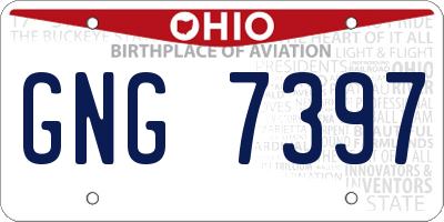 OH license plate GNG7397