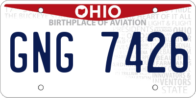 OH license plate GNG7426