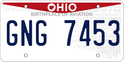 OH license plate GNG7453