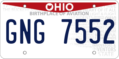 OH license plate GNG7552