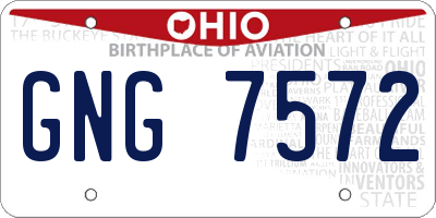 OH license plate GNG7572