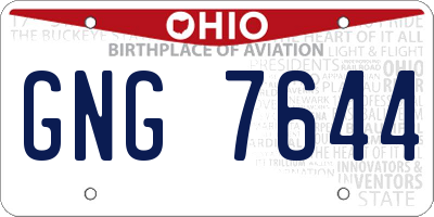 OH license plate GNG7644