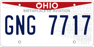 OH license plate GNG7717