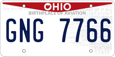 OH license plate GNG7766