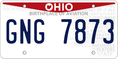 OH license plate GNG7873
