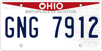 OH license plate GNG7912