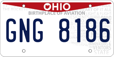 OH license plate GNG8186