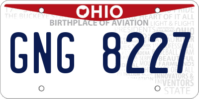OH license plate GNG8227