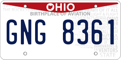 OH license plate GNG8361