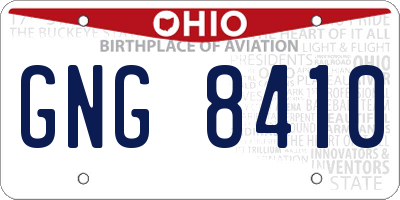 OH license plate GNG8410