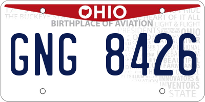 OH license plate GNG8426